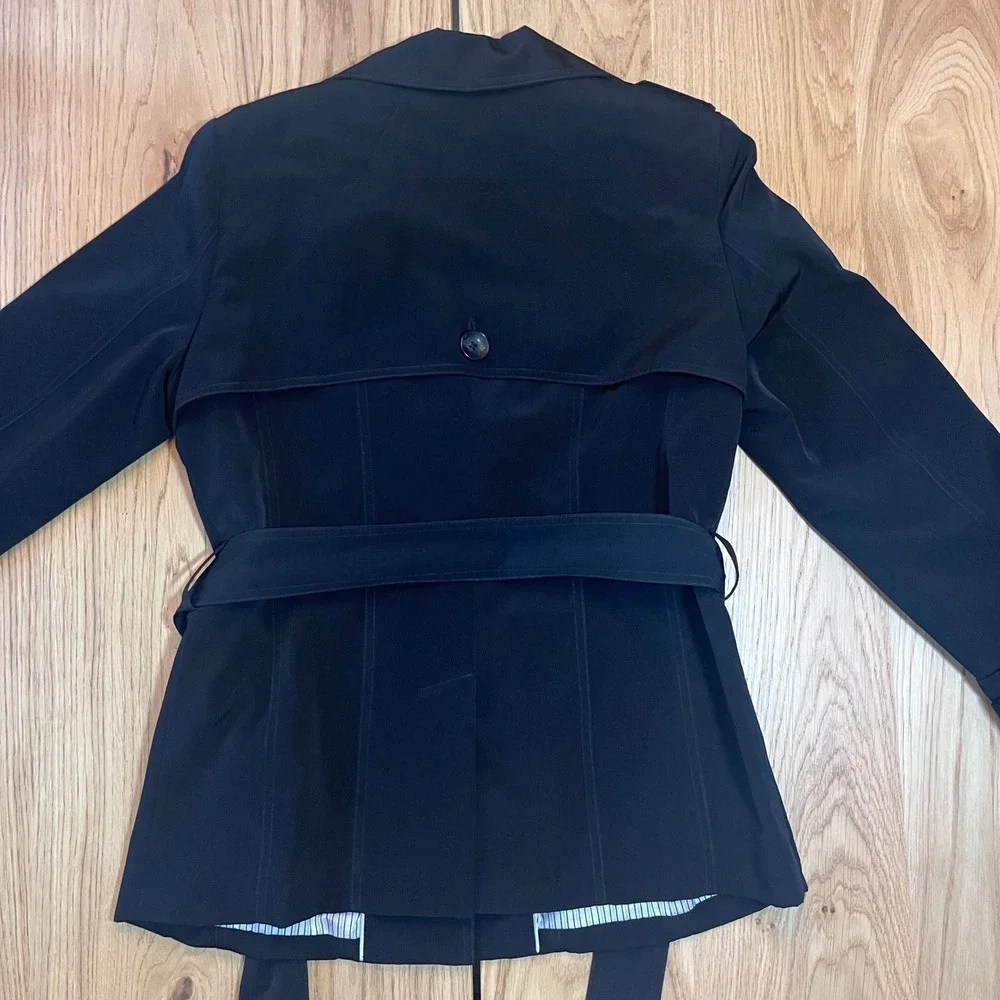 Esprit Belted Trench Jacket Women Medium‎ Black Classic